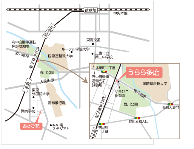 交通案内（うらら多磨）