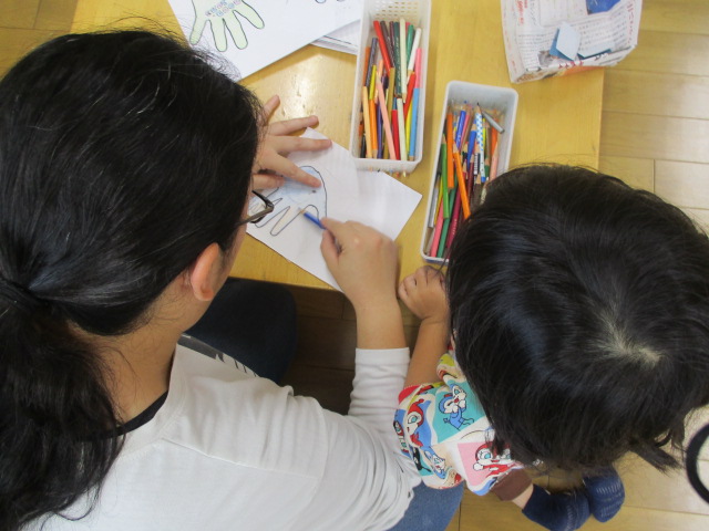 母子でプラバン作り