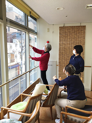 室内でのお花見